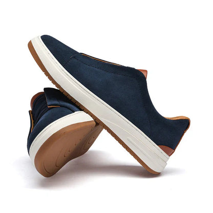 Men's Premium Suede Flex Slip-On Trainers with Cushioned Sole