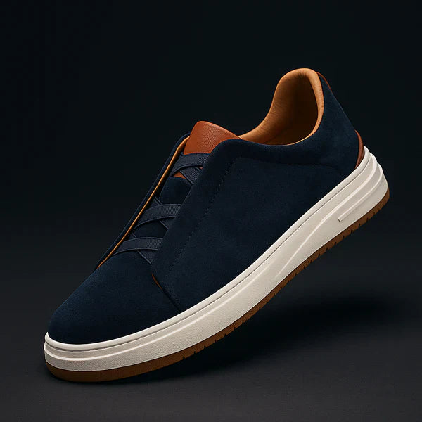 Men's Premium Suede Flex Slip-On Trainers with Cushioned Sole