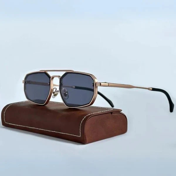 Gravenwald Rowan Shades: Titanium Alloy Geometric UV400 Protection Sunglasses