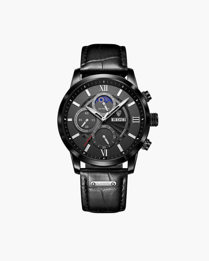 Elegant Waterproof Lugano Classic Watch for Men with Authentic Leather Strap