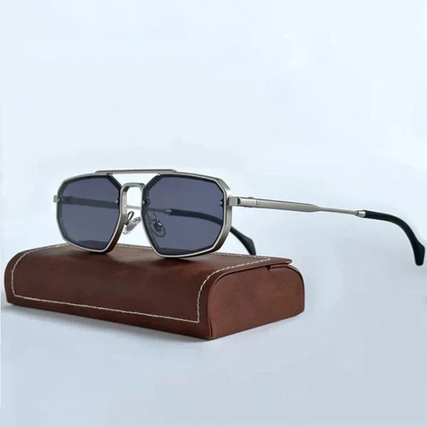 Gravenwald Rowan Shades: Titanium Alloy Geometric UV400 Protection Sunglasses