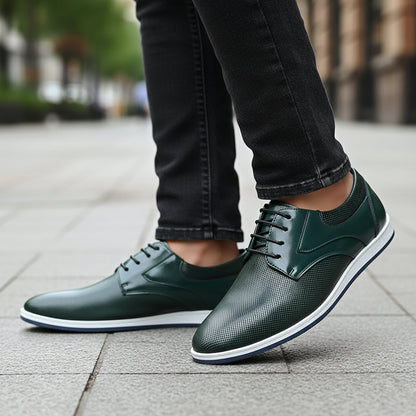 Gravenwald Preston Men's Premium Leather Oxford Shoes with Cushioned Comfort Sole