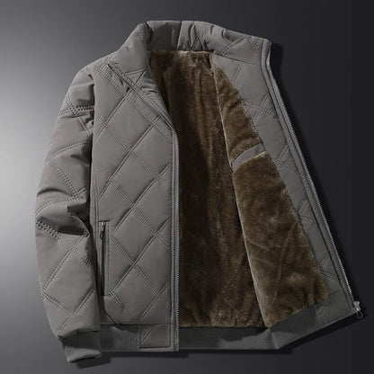 Gravenwald Premium Quilted Fleece-Lined Jacket - Warm Diamond-Stitched Casual Outerwear
