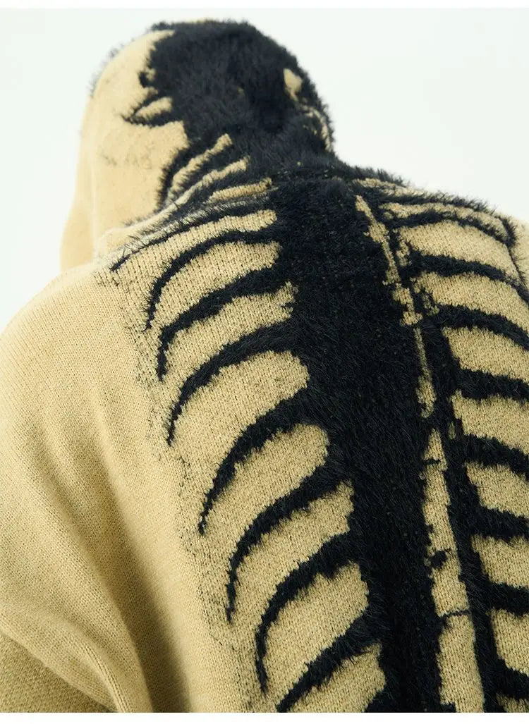 Distinctive Gothic Knit Spine Hoodie: Edgy Alternative Style for Modern Wardrobes