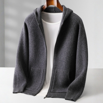 Calvin Clarke Lorenzo Merino Wool Full-Zip Hoodie – Lightweight, Breathable Comfort