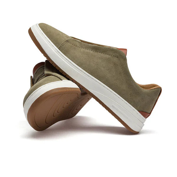 Men's Premium Suede Flex Slip-On Trainers with Cushioned Sole