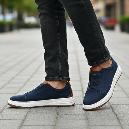 Men's Premium Suede Flex Slip-On Trainers with Cushioned Sole